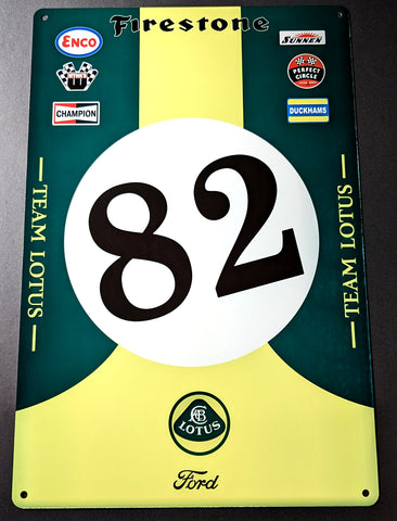 Jim Clark Vintage Lotus 38 Indianapolis 500 metal wall sign 