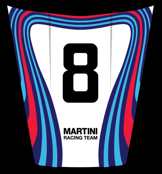 Martini Racing Theme Replica Hood – Stripe Garage