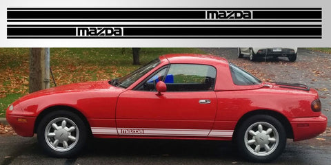 Mazda Miata MX-5 Eunos Roadster triple stripe vinyl decal graphic