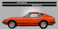 Datsun Nissan 240Z classic vinyl side stripe rocker decal graphic