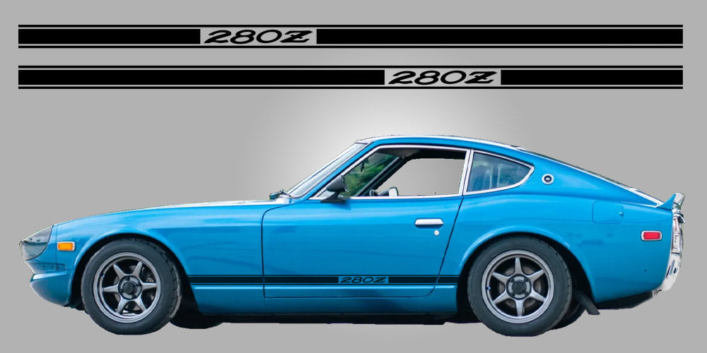 Datsun Nissan 280Z vinyl side stripes rocker decal graphics