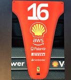 Ferrari F1 Charles Leclerc 16 Formula one motorsport racing metal wall art