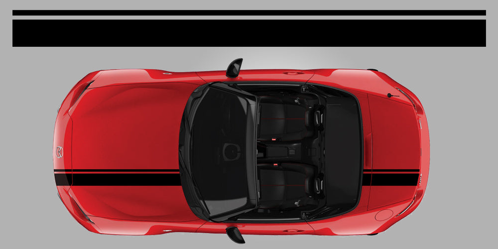 Mazda Miata MX-5 vinyl center racing triple stripe – Stripe Garage