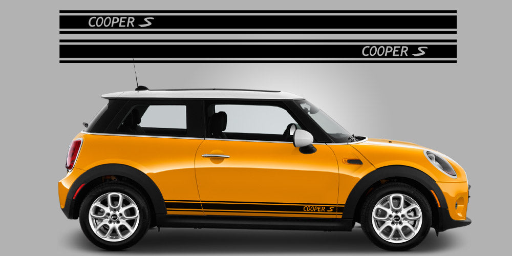 Mini Coper S Vinyl triple stripes decals