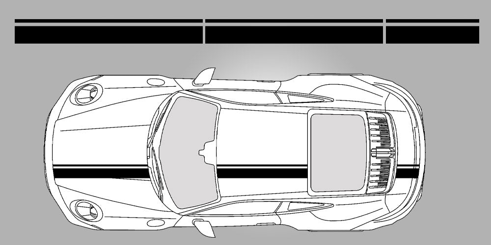 Porsche 991 992 offset center vinyl graphic decal stripe foil