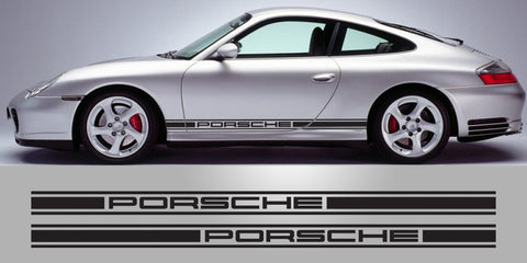 Porsche 996 Single side decal triple stripe vinyl foil