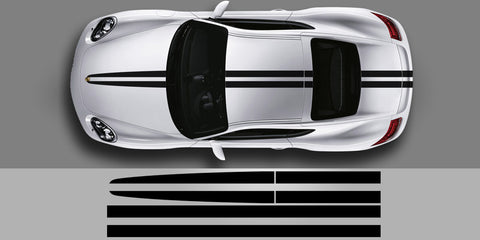 Porsche center split stripe vinyl graphic