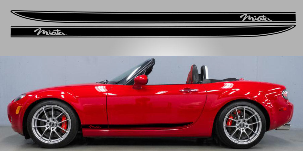 Mazda Miata NC side stripe script vinyl decal 