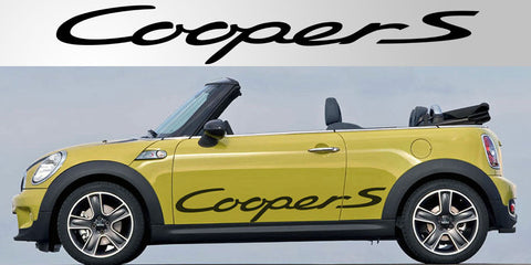 Mini Cooper S porsche style side stripe vinyl decal graphic