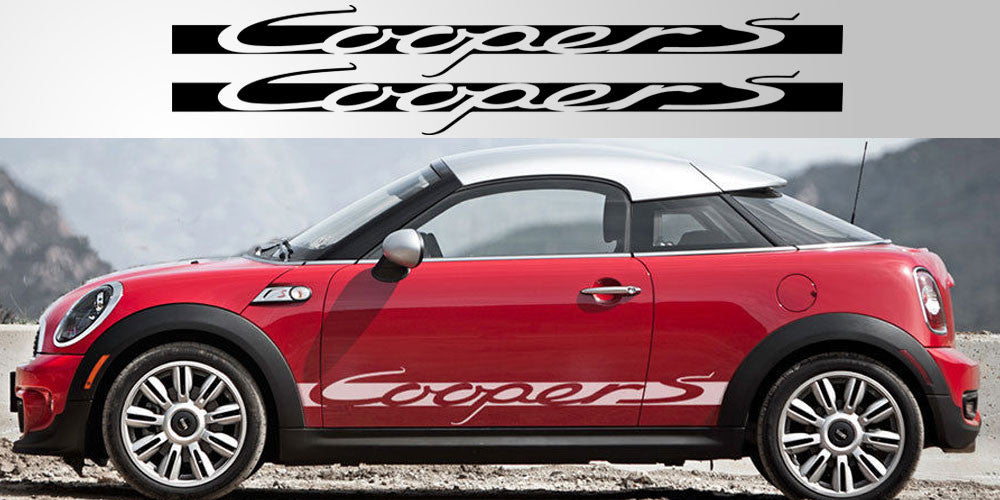Mini Cooper S porsche style side stripe vinyl decal graphic