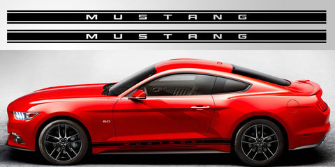 Mustang lettered triple stripe decal