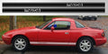 Mazda Miata MX-5 Eunos Roadster triple stripe vinyl decal graphic
