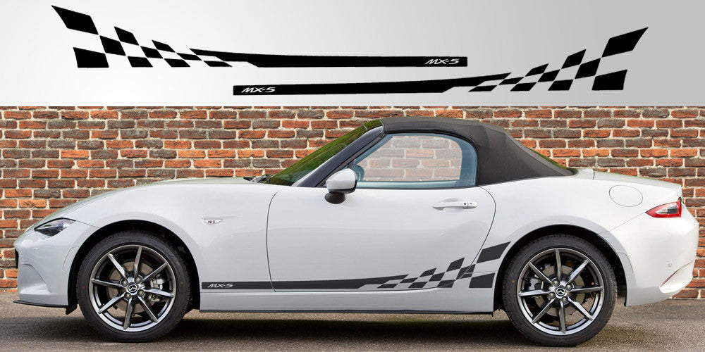 Miata MX-5 ND Generation 4 checkered decal graphic