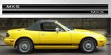 Mazda Miata MX-5 Eunos Roadster triple stripe vinyl decal graphic